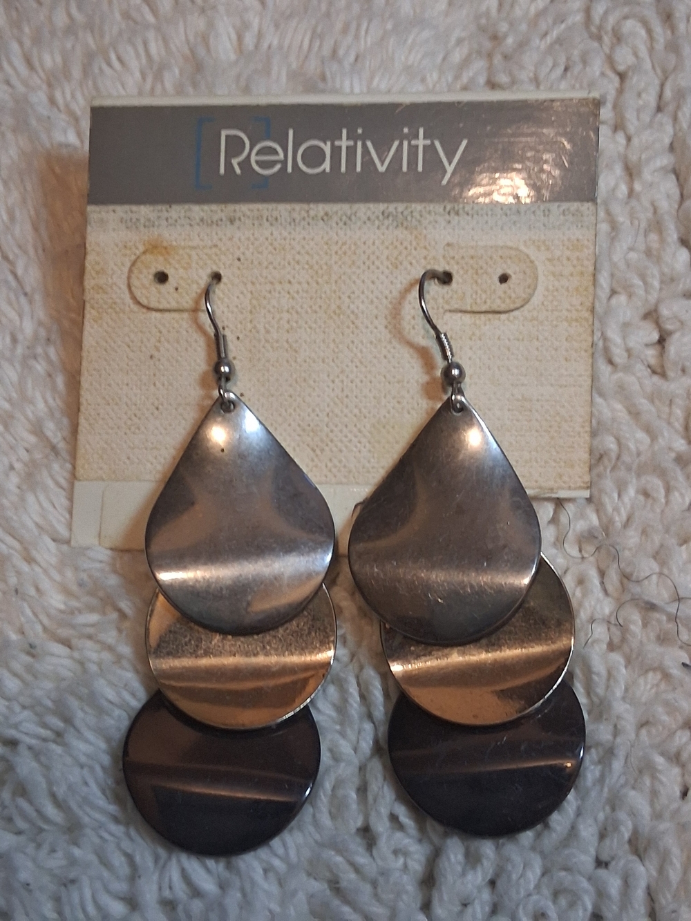 Relativity Silver-Tone Multi Disc Drop Earrings